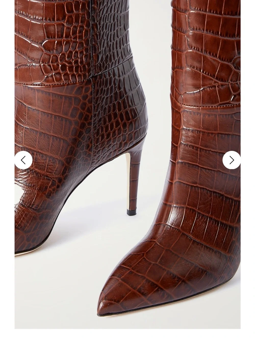 Paris Texas Croc-Embossed Pointed Toe Boot
